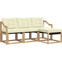 vidaXL Outdoor-Sofagarnitur 4 stk. Weiß und Creme
