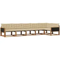 vidaXL Outdoor-Sofagarnitur 6 stk. Natur und Beige