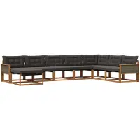 vidaXL Outdoor-Sofagarnitur 8 stk. Natürlich und Schwarz