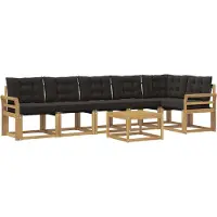 vidaXL Outdoor-Sofagarnitur 7 stk. Weiß und Schwarz