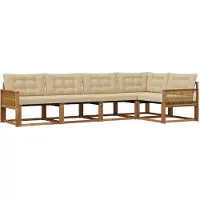 vidaXL Outdoor-Sofagarnitur 5 Stk. Natur und Beige