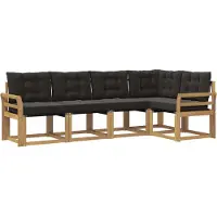 vidaXL Outdoor-Sofagarnitur 5 Stk. Weiß und Schwarz