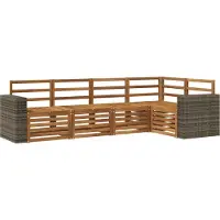 vidaXL Outdoor-Sofagarnitur 5 stk. Natur Polyester