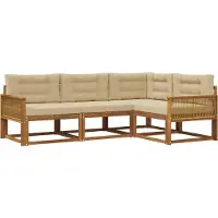 vidaXL Outdoor-Sofagarnitur 4 Stk. Natur und Beige