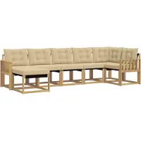 vidaXL Outdoor-Sofagarnitur 7 stk. Weiß und Beige