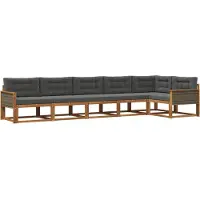 vidaXL Outdoor-Sofagarnitur 6 Stk. Natur und Anthrazit