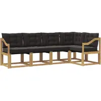 vidaXL Outdoor-Sofagarnitur mit Kissen 5 pcs Weiß und Schwarz