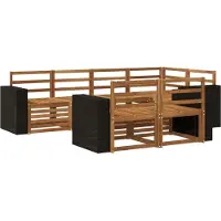 vidaXL Outdoor-Sofagarnitur 7 stk. Natur Polyester