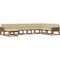 vidaXL Outdoor-Sofagarnitur 8 stk. Natur und Beige Massivholz Akazie