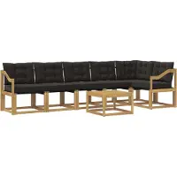 vidaXL Outdoor-Sofagarnitur 7 stk. Weiß und Schwarz