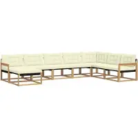 vidaXL Outdoor-Sofagarnitur 8 stk. Weiß und Creme Massivholz Akazie