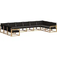 vidaXL Outdoor-Sofagarnitur mit Kissen 10 pcs Weiß und Schwarz