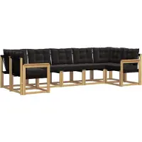vidaXL Outdoor-Sofagarnitur 7 Stk. Weiß und Schwarz