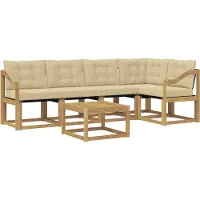 vidaXL Outdoor-Sofagarnitur 6 Stk. Weiß und Beige