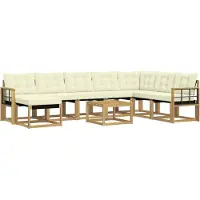 vidaXL Outdoor-Sofagarnitur 9 Stk. Weiß und Creme