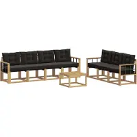 vidaXL Outdoor-Sofagarnitur 8 Stk. Weiß und Schwarz