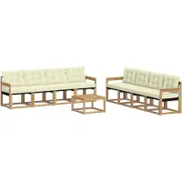 vidaXL Outdoor-Sofagarnitur 9 Stk. Weiß und Creme