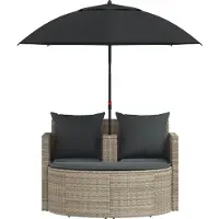 vidaXL Garten-Sofa 8 stk. Poly-Rattan Hellgrau und Dunkelgrau