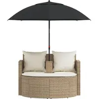 vidaXL Garten-Sofa 8 stk. Poly-Rattan Beige und Cremeweiß