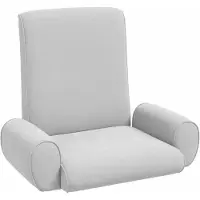 vidaXL Eleganten-Stil Bodenstuhl 1 pc - Relaxsessel 360° drehbar - Liegestuhl bis 150kg - Hellgrau 68x51x56 cm Grobvelours - Fernseh- & Relaxsessel - Möbel26