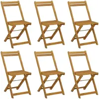 vidaXL Klappbare Gartenstühle 6 pcs Natur 40 x 53 x 80 cm