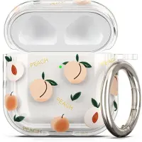Kwmobile Hülle kompatibel mit Apple Airpods 4 Case - Weiche TPU Schutzhülle - Cover in Altrosa Transparent Pfirsiche
