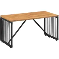 Syfax Tisch für Outdoor Schwarz und Braun 80 x 40 x 40 cm Poly-Rattan