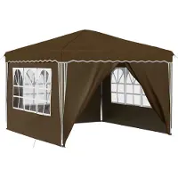 vidaXL Eleganten-Stil Pop-up Partyzelt 1 PC, Wasserdicht & UV-Schutz, Faltpavillon,Modernes Design, Taupe 288x288x245 cm Oxford-Stoff - Pavillons & Partyzelte - Möbel26