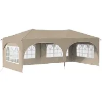 Syfax Pop-up Partyzelt 575 x 288 x 245 cm Creme Oxford-Stoff