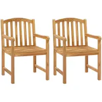 vidaXL Handgeschnitzter Rosenstuhl 2 Stk. Natur Massivholz Teak