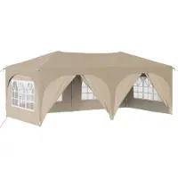 Syfax Pop-up Partyzelt 575 x 288 x 245 cm Creme Oxford-Stoff