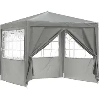 vidaXL Eleganten-Stil Party-zelt 1 PC, Wasserdicht & UV-Schutz, Faltpavillon,Modernes Design, Hellgrau 250x250x240 cm PE und Stahl - Pavillons & Partyzelte - Möbel26