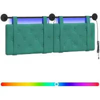 Syfax Hängendes Kopfteil Mit LED Licht Türkis Samt