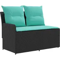 vidaXL Gartenarmsessel mit Ecksofa 2 Stück Schwarz und Türkis