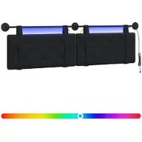 Syfax Hängendes Kopfteil Mit LED Licht Schwarz Samt