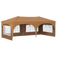 Syfax Pop-up Partyzelt 575 x 288 x 245 cm Beige Oxford-Stoff