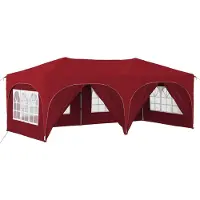 Syfax Pop-up Partyzelt 575 x 288 x 245 cm Bordeauxrot Oxford-Stoff