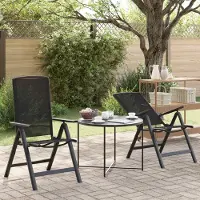 vidaXL Liegestühle für den Garten 2 pcs Schwarz 58 x 71 x 112 cm - Gartenstühle DE1333