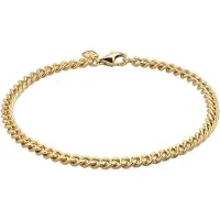 KUZZOI Armband 925 Sterling Silber in Gold | Gr.: 19-cm