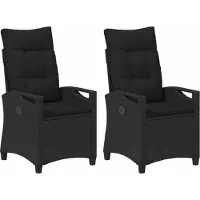 vidaXL Gartenstuhl 2 Stk. Schwarz Stahl und Polyester