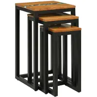 vidaXL Nestingtisch 3 Stk. Braun Massives Teakholz