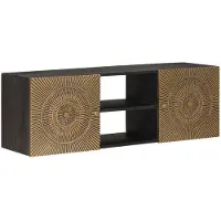 Syfax TV-Schränk mit Regal mit Speicher Messing 105 x 30 x 35 cm