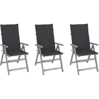 Prolenta Maison Exclusive - Verstellbare Gartenstühle 3 Stk. mit Auflagen Massivholz Akazie