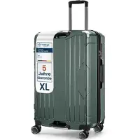 4FLY Aluminium-Rahmen Hartschalen Reisekoffer XL 77 cm (103L) aus PC+ABS – mit TSA-Schloss, 4 Spinner-Doppelrollen, Reisegepäck