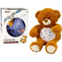 Leantoys Teddybär-Schlaflichter, Geräusche, Nacht- und Tagmodus, braun