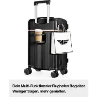 4FLY Hartschalen-Reisekoffer Set 3-teilig (M/L/XL) aus Polycarbonat – mit TSA-Schloss, 4 Spinner-Doppelrollen und Aluminium-Teleskopgriff