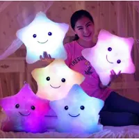 Halay Nachtlampe Kuschelkissen Stern weiß mit LED Beleuchtung 32 cm – sicheres Nachtlicht für Kinder