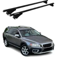Menabo Dachträger Grundtäger für Volvo XC70 mk3 2007-2016 75kg Alu Schwarz 2 tlg