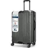 4FLY Aluminium-Rahmen Hartschalen Reisekoffer XL 77 cm (103L) aus PC+ABS – mit TSA-Schloss, 4 Spinner-Doppelrollen, Reisegepäck