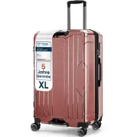 4FLY Aluminium-Rahmen Hartschalen Reisekoffer XL 77 cm (103L) aus PC+ABS – mit TSA-Schloss, 4 Spinner-Doppelrollen, Reisegepäck